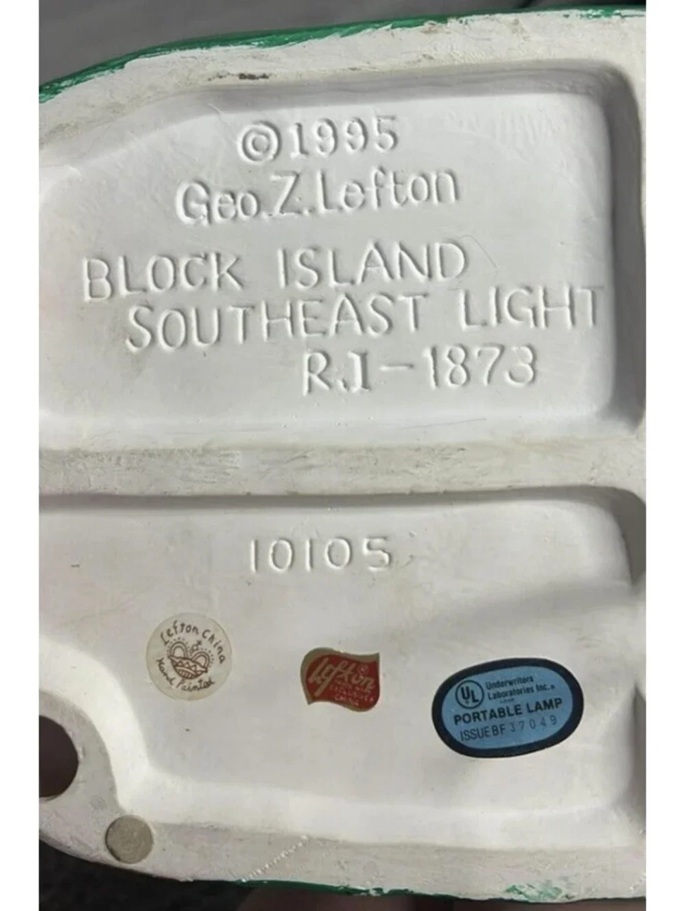 Geo.Z.Lefton block island southeast light portable lamp